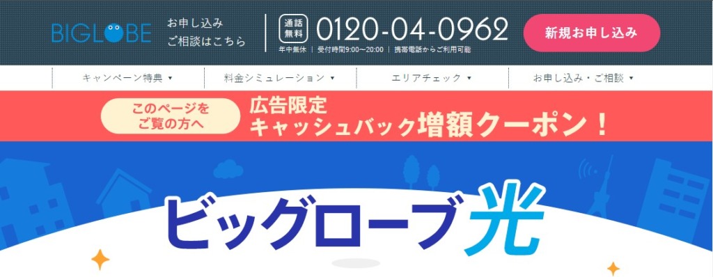 4．ビッグローブ光